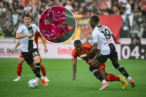 Защитник «Ромы» рухнул на поле с приступом. Судья остановил игру