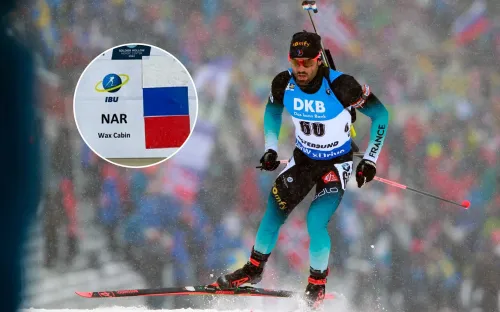 Порезал флаг Франции и сделал российский. Фуркад поддержал наших биатлонистов